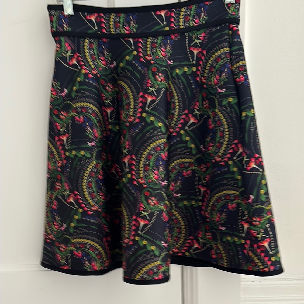 Cynthia Rowley Pink and Green Knee-Length Skater Skirt